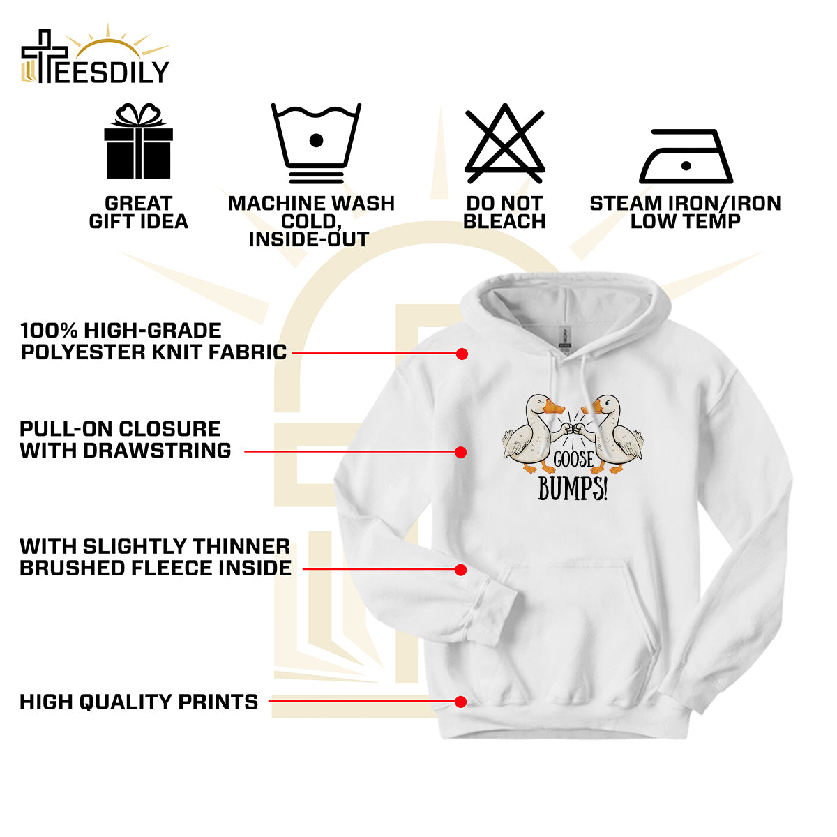 Teesdily | Goose Bumps Shirt, Silly Goose T-shirt, Funny Goose Sweatshirt Hoodie Mug, Goose Lover Tee, Funny Goose Couple, Sarcastic Goose Gifts