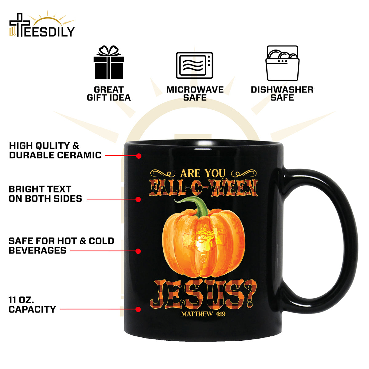 Teesdily | Jesus Art Pumpkin Shirt, Are You Fall-o-ween Jesus Matthew 4 11 Tee Sweatshirt Hoodie Mug, Halloween Gifts, Jesus Lovers Tee