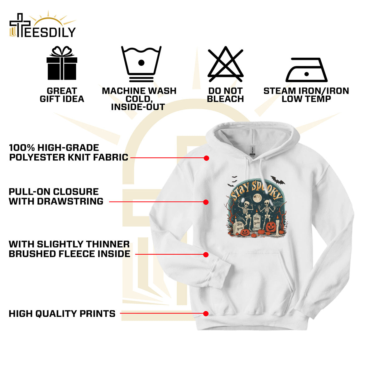 Teesdily | Skeleton Halloween Shirt, Stay Spooky Shirt, Dancing Skeleton Shirt, Retro Halloween Spooky Season Sweatshirt Hoodie Mug