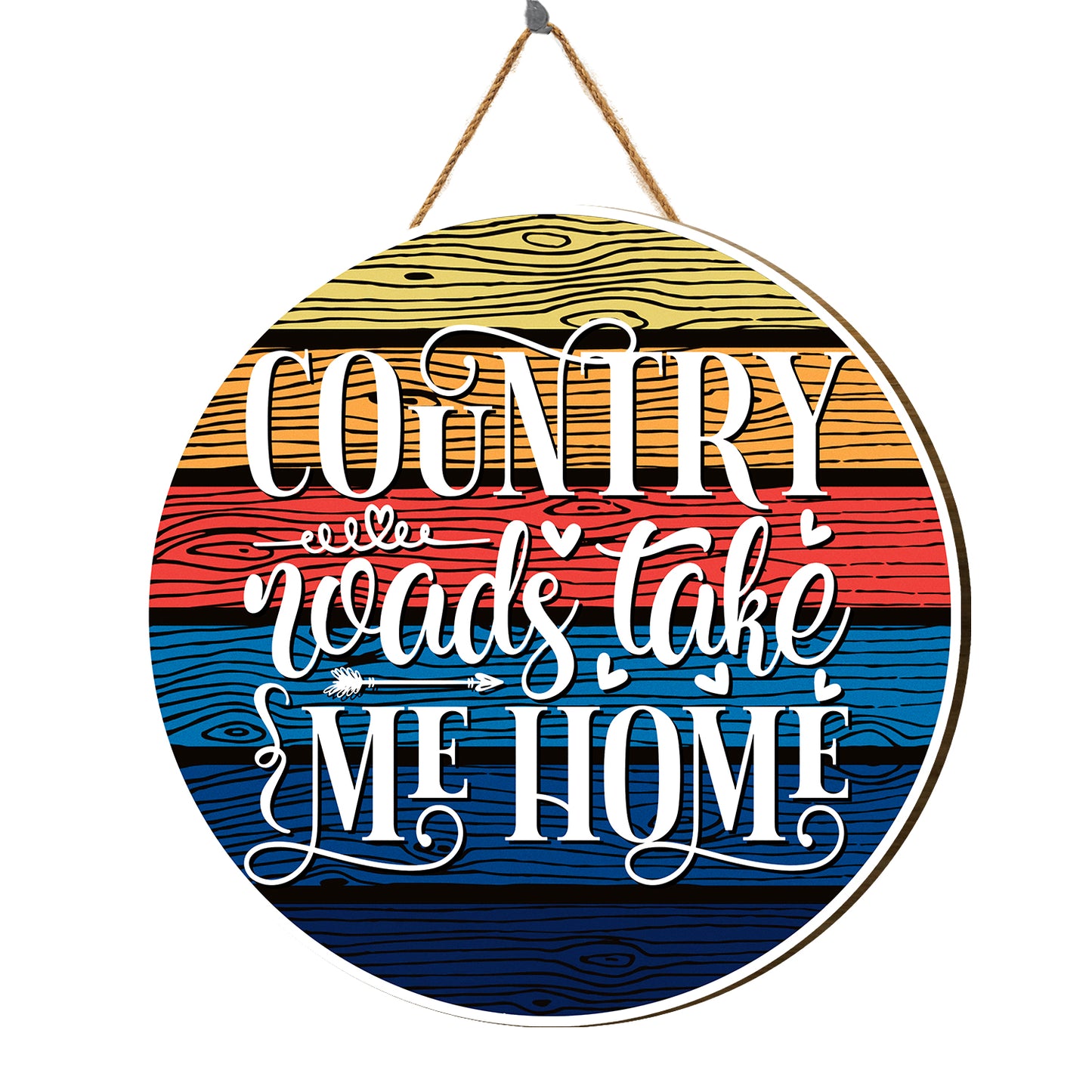 Teesdily | Thanksgiving Front Door Sign, Country Roads Take Me Home Vintage Hanging Sign, Thanksgiving Harvest Day Home Decor, Farmhouse Door Sign