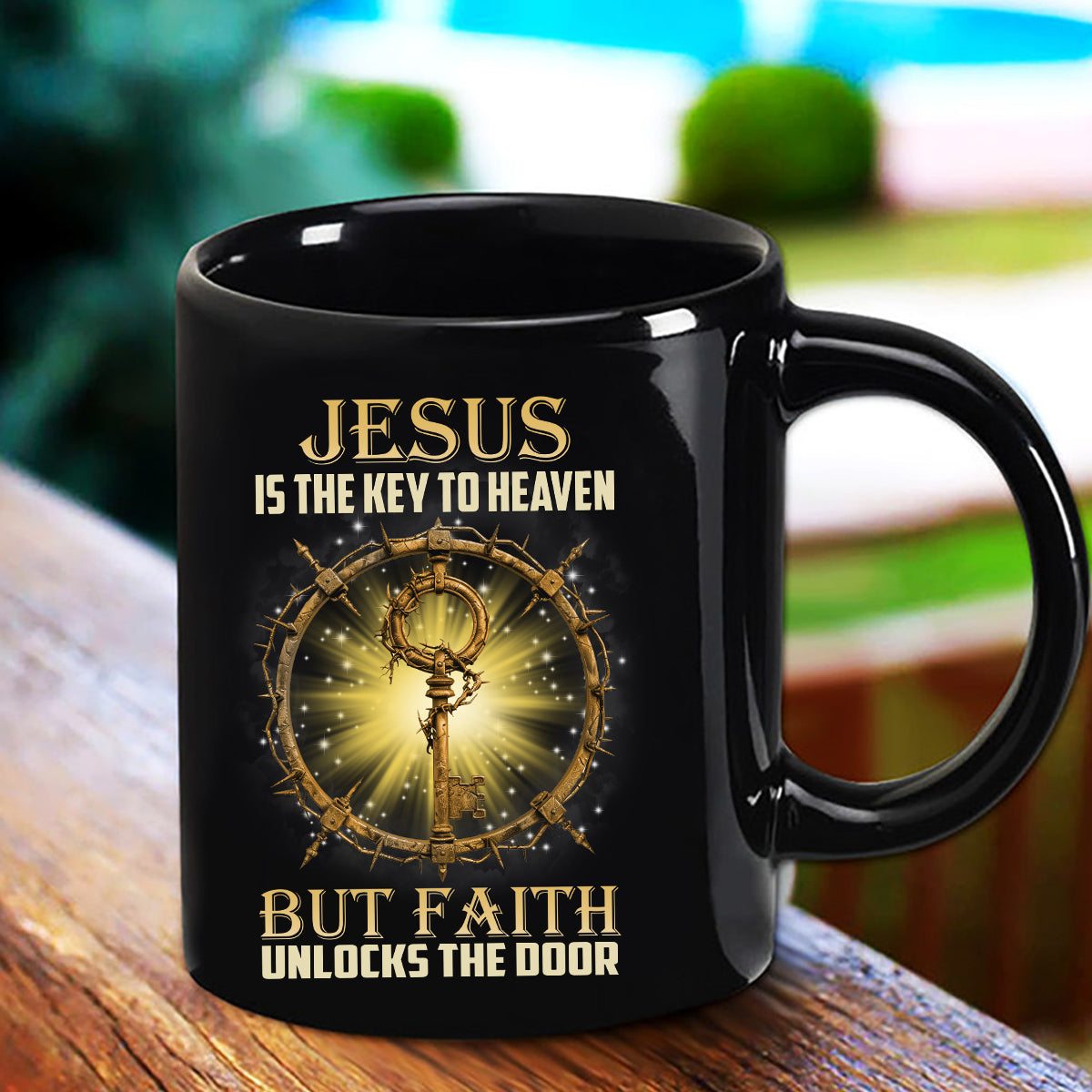 Teesdily | Jesus Christ Shirt, Jesus Is The Key To Heaven Shirt, Christian Crown Shirt, Religious Gifts Unisex Tshirt Hoodie Sweatshirt Mug
