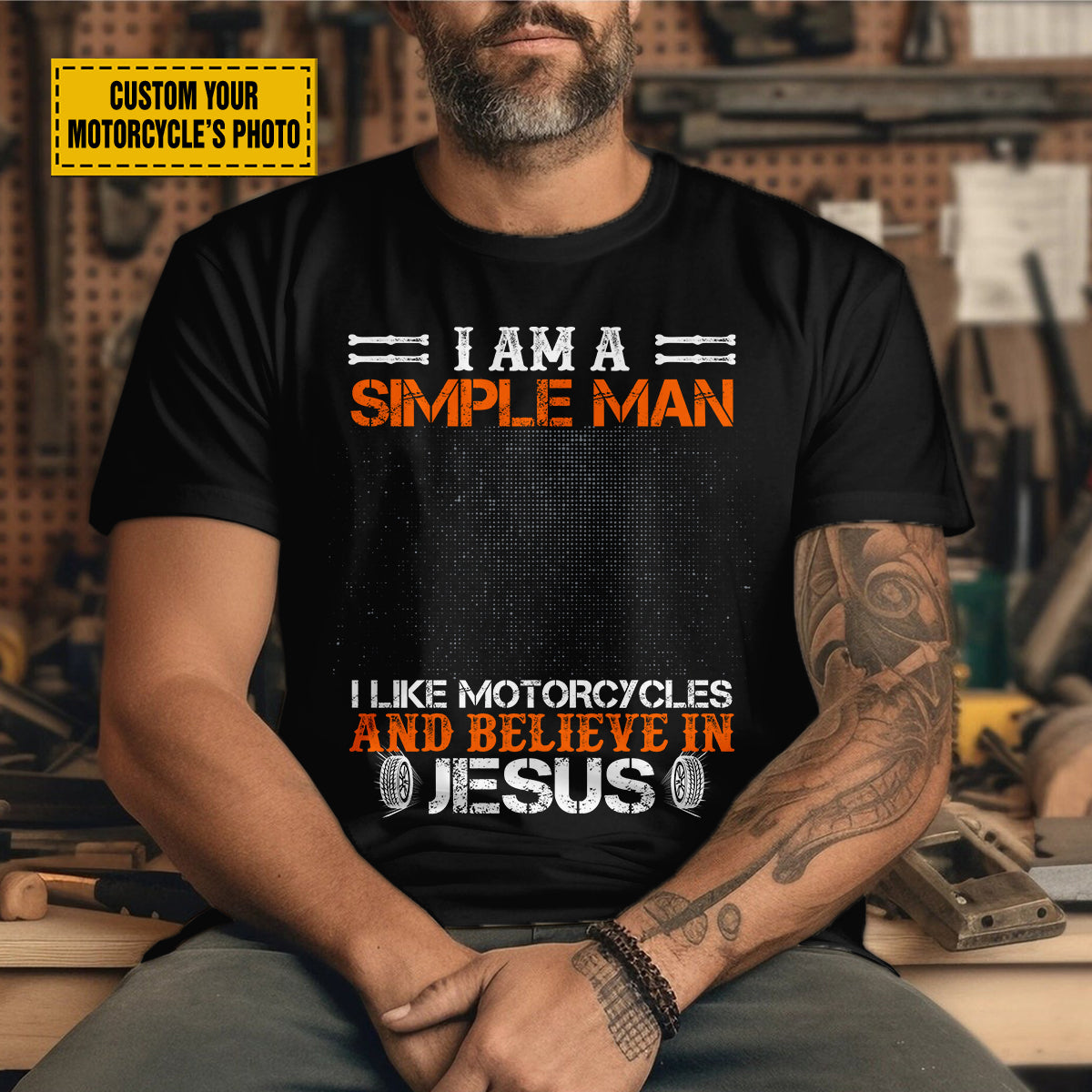 Teesdily | Customized Christian Biker Graphic Men's Shirt, I Like Motorcycles And Believe In Jesus Tee Sweatshirt Hoodie Mug, Christian Biker Gifts