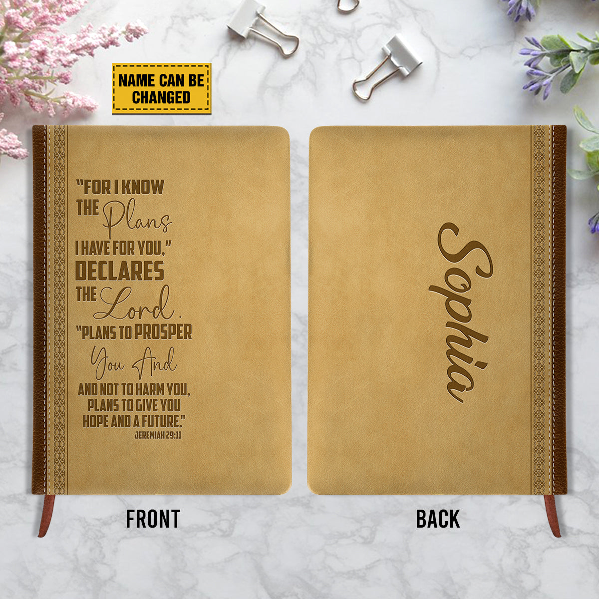 Teesdily | Customized Bibles Verses Christian Notebook, God Lord Plans Journaling Notebooks, Gift For Jesus Lovers, Christian Leather Journal