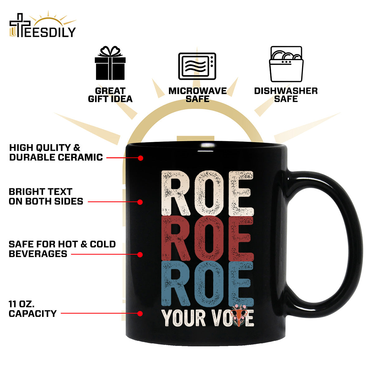 Teesdily | Roe Roe Roe Shirt, Protest Equality Sweatshirt Hoodie Mug, Human Rights Tee, Women Rights T-shirt, Feminist Shirt, Empowered Woman Gift