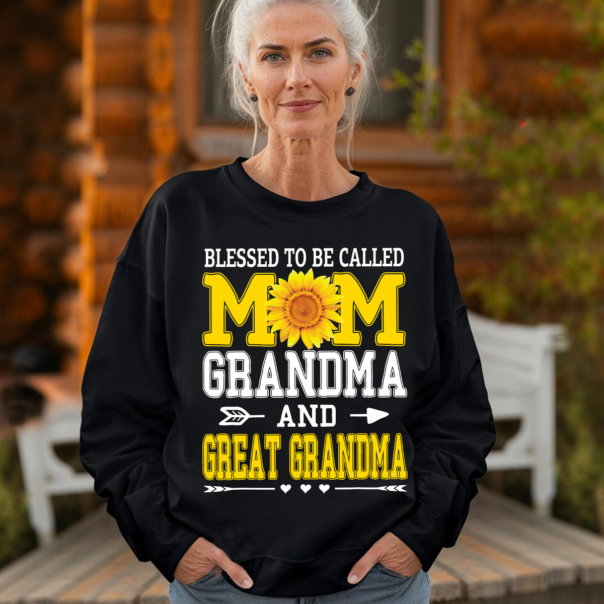 Teesdily | Blessed To Be Called Mom Grandma Shirt, Mom Sunflower Shirt, Mothers Day Gift, Christian Grandma Apparel Unisex Tshirt Hoodie Sweatshirt Size S-5XL / Mug 11-15Oz