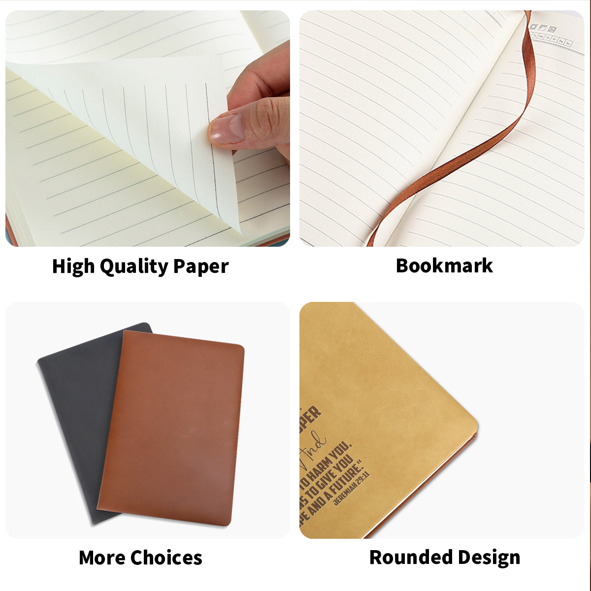 Teesdily | Customized Bibles Verses Christian Notebook, God Lord Plans Journaling Notebooks, Gift For Jesus Lovers, Christian Leather Journal