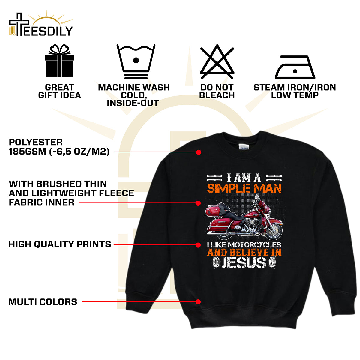 Teesdily | Customized Christian Biker Graphic Men's Shirt, I Like Motorcycles And Believe In Jesus Tee Sweatshirt Hoodie Mug, Christian Biker Gifts