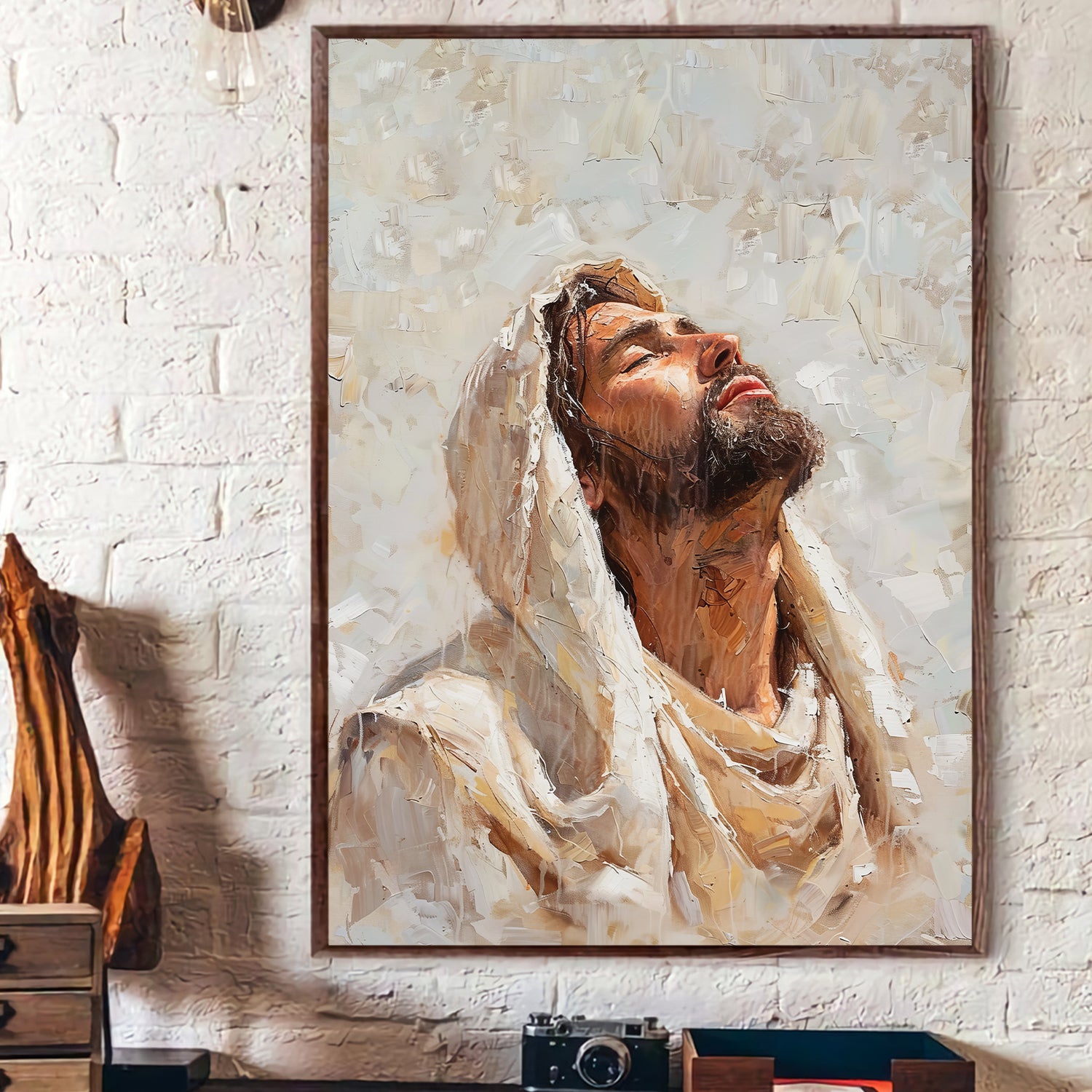 Teesdily | Jesus Poster, Jesus Blessing The Children Poster, Faith Hope Love Christian, Faith God Believers Gifts, Poster No Frame/ Wrapped Canvas