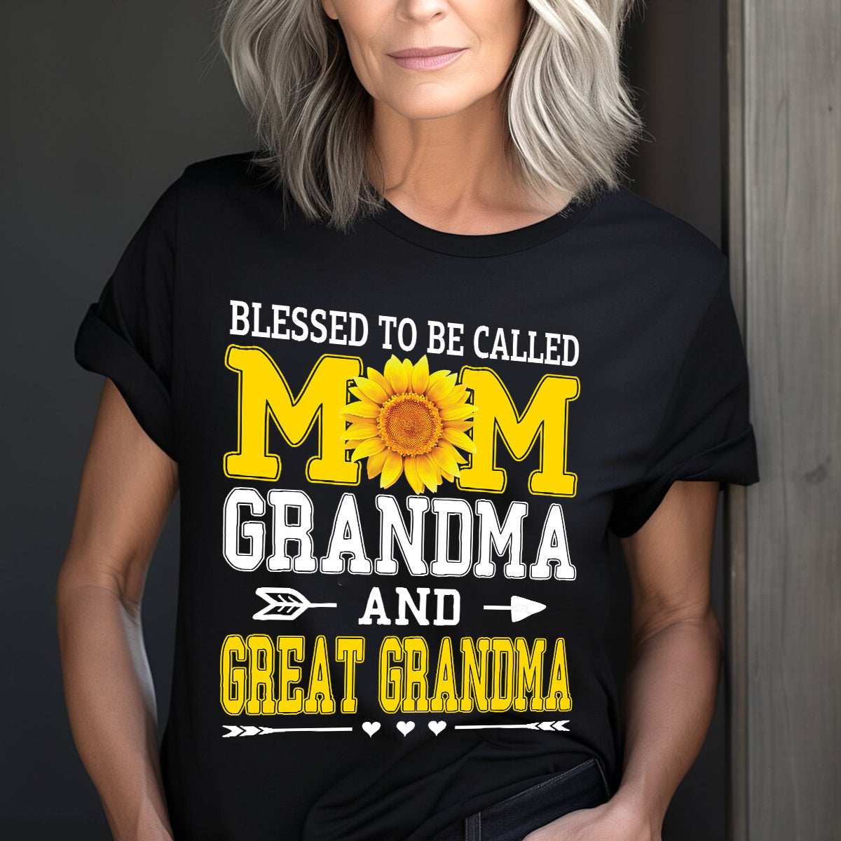 Teesdily | Blessed To Be Called Mom Grandma Shirt, Mom Sunflower Shirt, Mothers Day Gift, Christian Grandma Apparel Unisex Tshirt Hoodie Sweatshirt Size S-5XL / Mug 11-15Oz