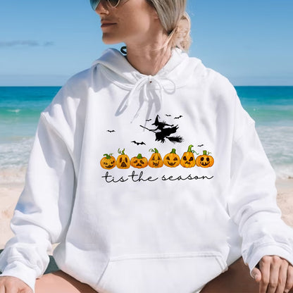 Teesdily | The Season Halloween Shirt, Funny Pumpkin Icon Tee Sweatshirt Hoodie, Spooky Season Mug, Halloween Gifts Idea