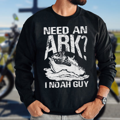 Teesdily | Jesus Fishing Shirt, Need An Ark I Noah Guy A Whimsical Hoodie Sweatshirt, Gift For Christians, Great For Noah's Ark Anniversary