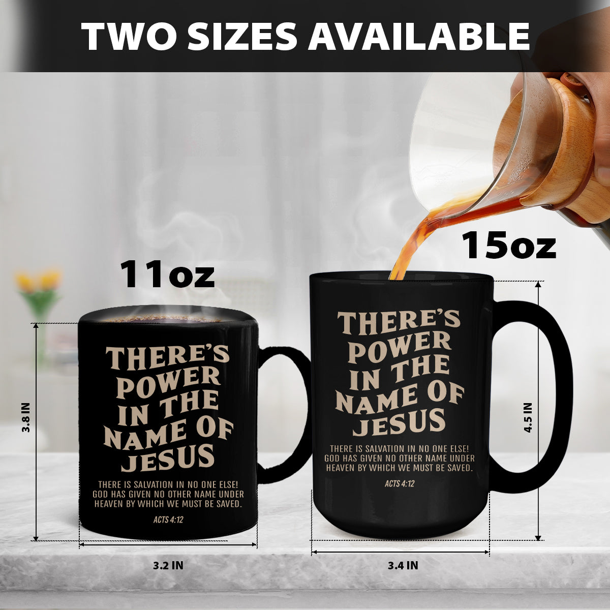 Teesdily | There's Power In The Name Of Jesus Acts 4:12 Jesus Shirt, Name Of Jesus Hoodie, Power Of Jesus Sweatshirt, Christian Mug