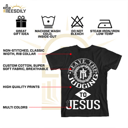 Teesdily | Leave The Judging To Jesus Shirt, God Cross Thorns, Faith Believers, Jesus Gift, Unisex Tshirt Hoodie Sweatshirt Mug