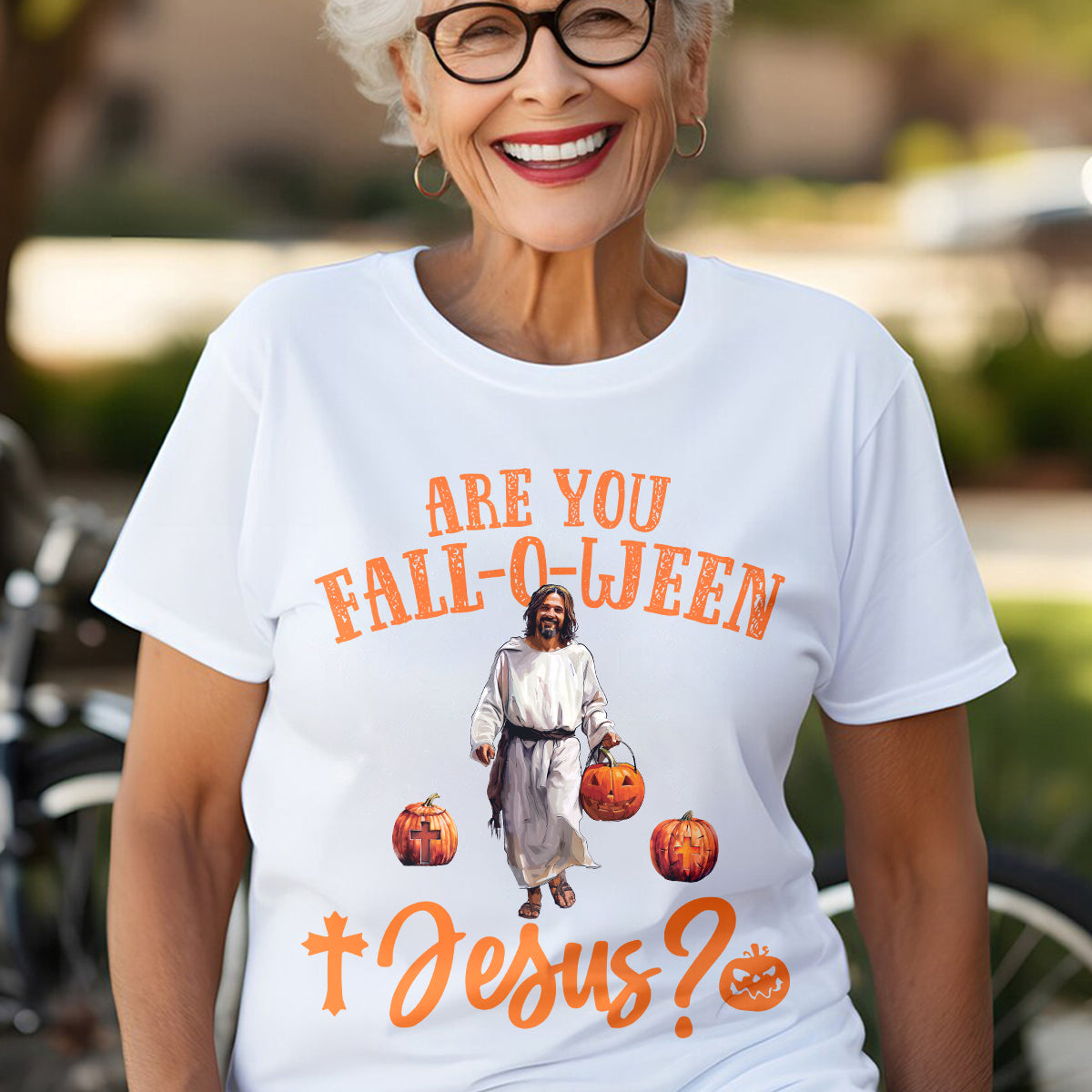 Teesdily | Are You Fall-O-Ween Jesus Shirt, Funny Jesus And Pumpkin T-Shirt, Halloween Jesus Pumpkin Fall Religious Sweater Hoodie, Jesus Lovers Gift