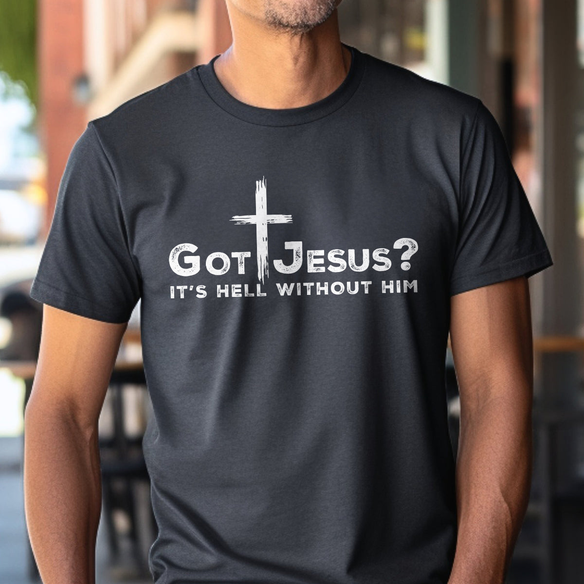 Teesdily | Jesus Cross Shirt, Got Jesus It's Hell Without Him Tee Sweatshirt Hoodie Mug, Jesus Lovers Gifts, Christian Apparel