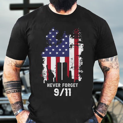 Teesdily | Patriot Day Shirt, Never Forget 911 T-shirt, The Statue Of Liberty American Flag Sweatshirt Hoodie Mug, Memorial Shirt, Remembrance Gift