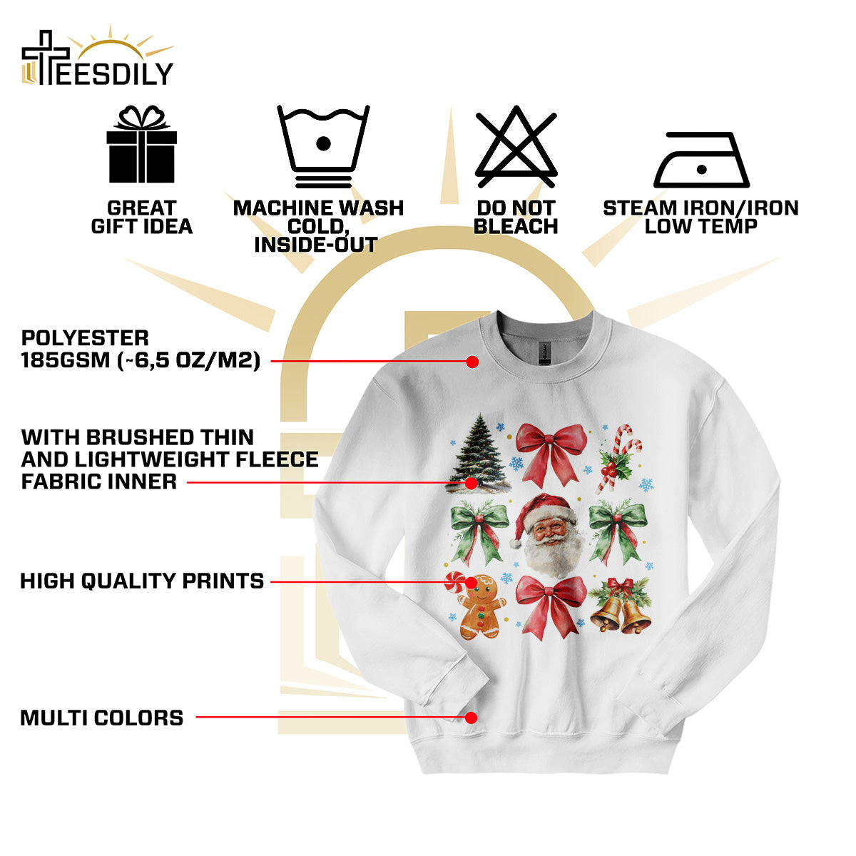 Teesdily | Retro Coquette Bow Christmas Shirt, Coquette Santa Gingerbread Sweatshirt, Christmas Tree Bow Coquette Hoodie Mug Gift