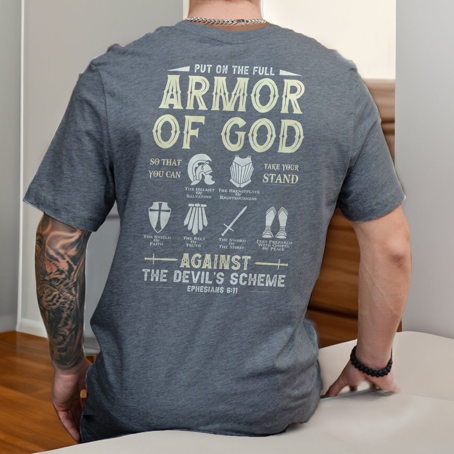 Teesdily | Put On The Full Armor Of God Ephesians 6:11 Jesus Shirt,  Armor Of God Unisex Tshirt Hoodie Sweatshirt Mug, Jesus Warrior Christian Gifts