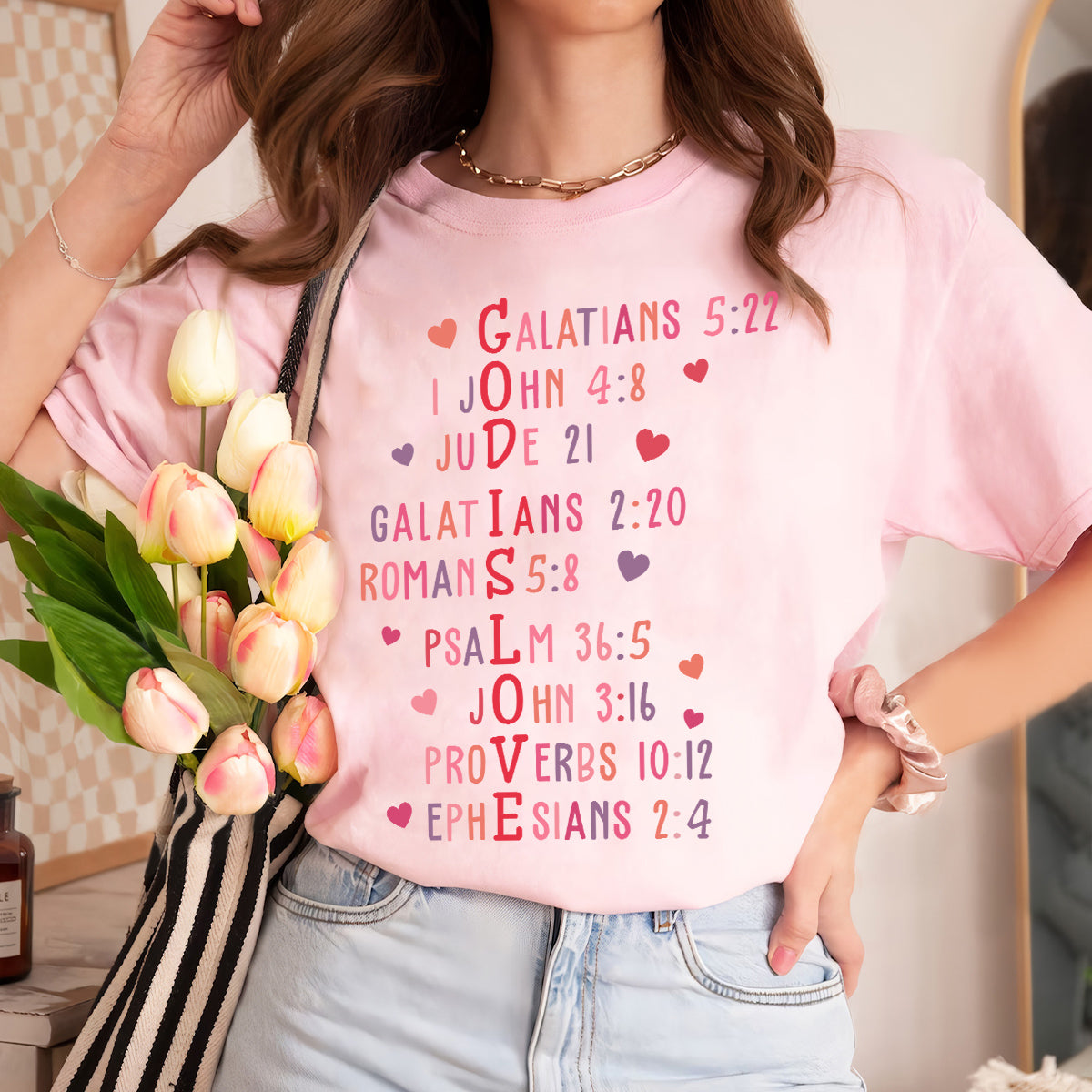 Teesdily | God Valentine Day Shirt, God Is Love Sweatshirt Hoodie Mug, Valentines Short Sleeve Top For Christian Girlfriend, Valentine Day Gifts