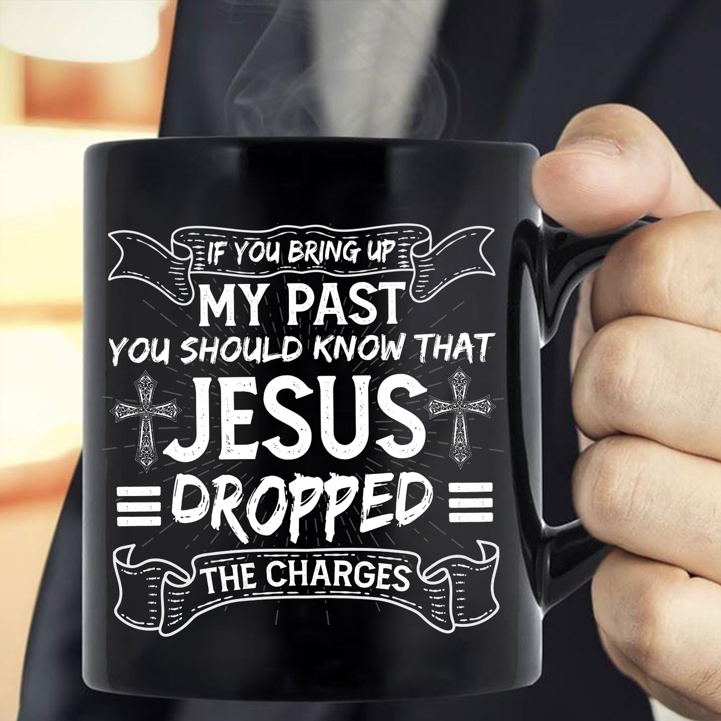 Teesdily | Jesus Shirt Back Design, If You Bring Up My Past You Know That Jesus Dropped The Charges Sweatshirt Hoodie Mug, Jesus Lovers Gifts