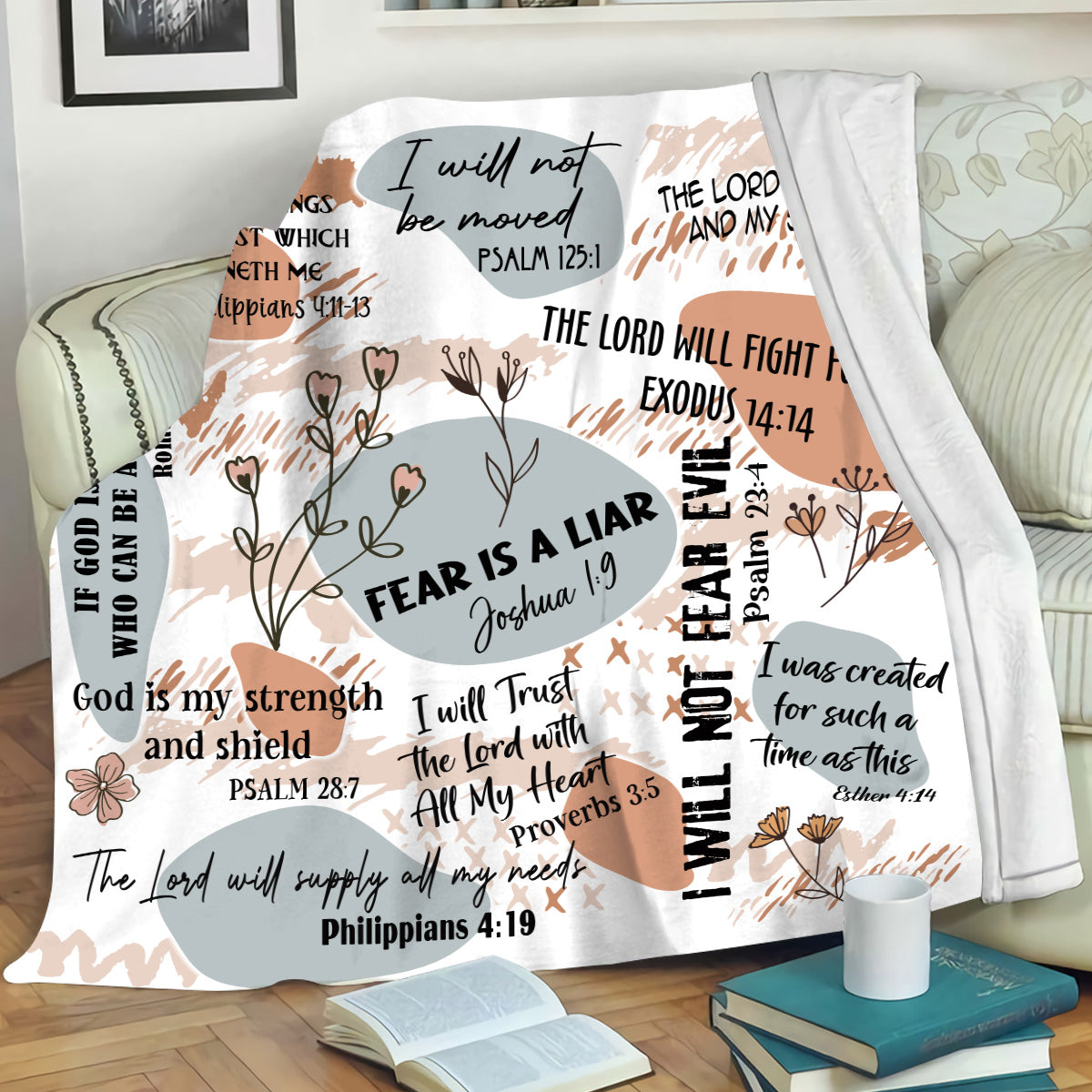 Teesdily | Jesus Christian Blanket, Fear Is A Liar Lightweight And Premium Fleece Blanket, Jesus Lovers Gifts, Blanket For Family Adults Kids