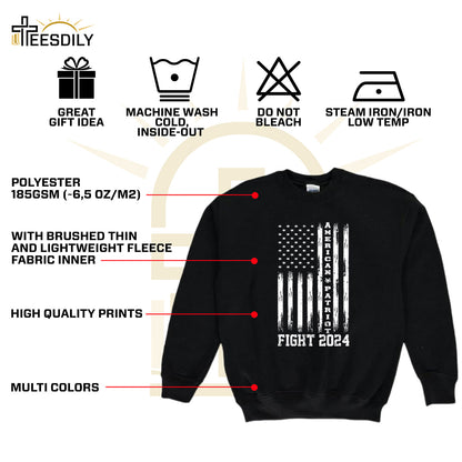 Teesdily | American Patriot Shirt, Fight 2024 Shirt, American Flag Patriotic T-shirt, Make America Godly Again Sweatshirt Hoodie Mug, Men Women Gift