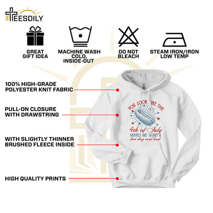 Teesdily | Indepdence Day Hotdog Funny Shirt, 4th Of July Hot Dog Real Bad Sweatshirt Hoodie, Independence Day Humor Mug, American Pride Gifts