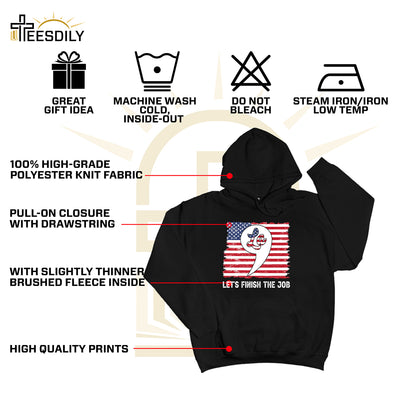 Teesdily | American Flag Comma La Shirt, Let's Finish The Job T-shirt, Patriot Hoodie Sweatshirt Mug, Girl Power Shirt, First Female Power Women Gift