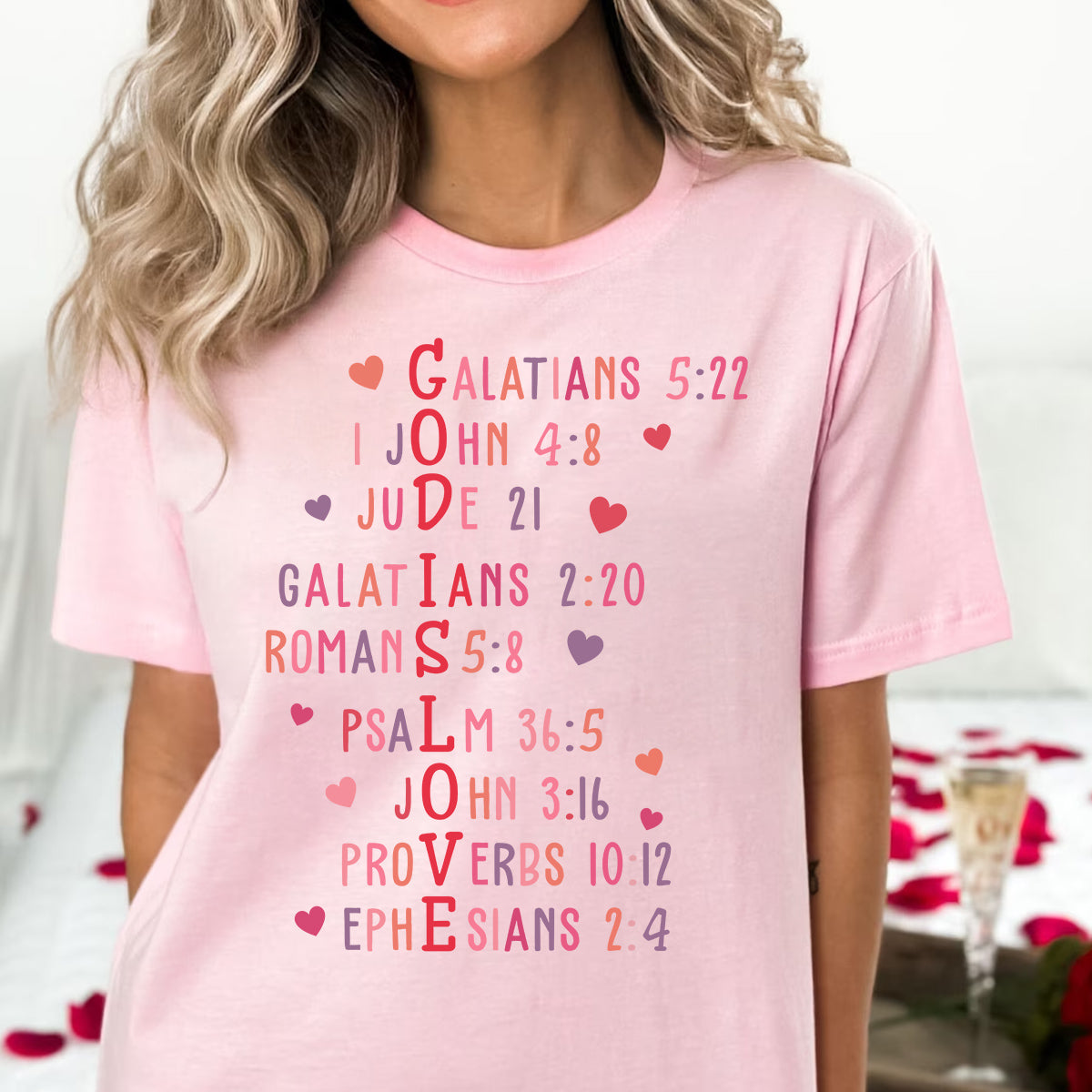 Teesdily | God Valentine Day Shirt, God Is Love Sweatshirt Hoodie Mug, Valentines Short Sleeve Top For Christian Girlfriend, Valentine Day Gifts