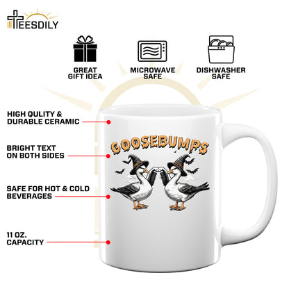 Teesdily | Silly Goose Shirt, Halloween Silly Goose Shirt, Silly Goose Bumps Sweatshirt, Retro Halloween Funny Goose Hoodie Mug, Halloween Outfit Gift