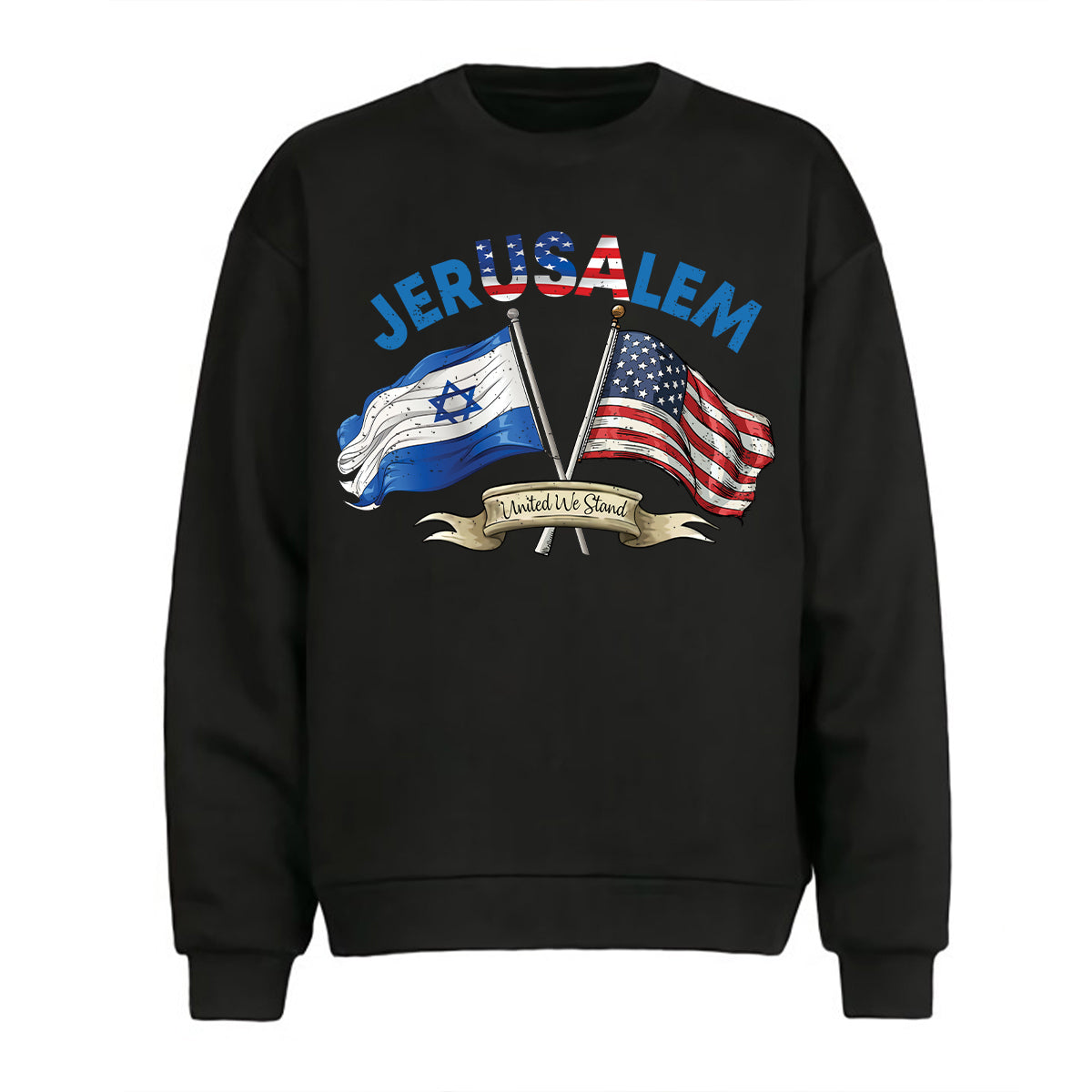 Teesdily | United We Stand With Jerusalem Shirt, Jerusalem Flag Shirt, Jerusalem Support Unisex Tshirt Hoodie Sweatshirt Mug