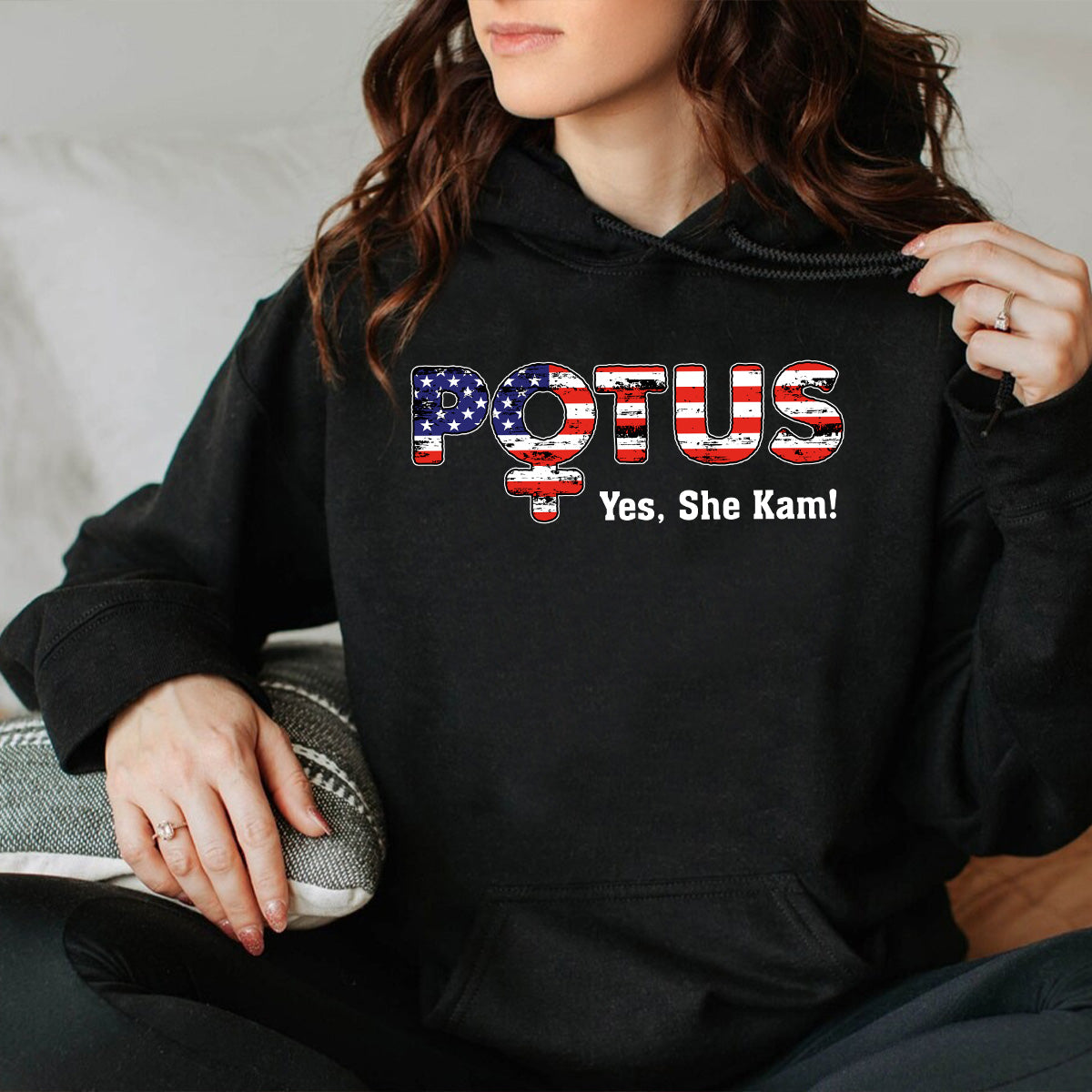 Teesdily | Potus Shirt, Lotus For Potus Sweatshirt Hoodie Mug, Potus Yes She Kam Tee, Comma La T-shirt, Women's Leadership, Patriot Gift