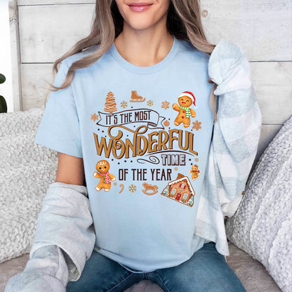 Teesdily | It's The Most Wonderful Time Of The Year Shirt, Cute Gingerbread Sweater, Gingerbread Hoodie Gift For Christmas