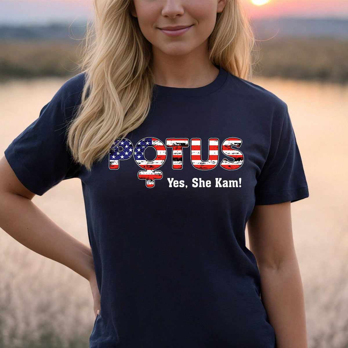 Teesdily | Potus Shirt, Lotus For Potus Sweatshirt Hoodie Mug, Potus Yes She Kam Tee, Comma La T-shirt, Women's Leadership, Patriot Gift