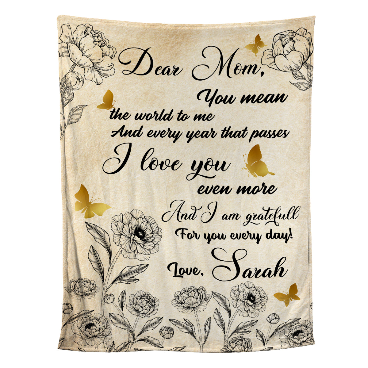 Teesdily | You Mean The World To Me Mom Blanket Mothers Day Birthday Gifts To Mom Throw Blankets For Sofa Bed Couch Living Room Best Gift For Mother