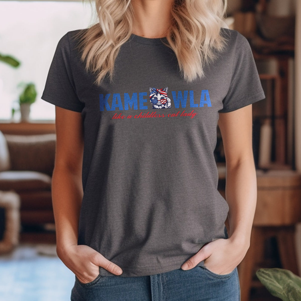 Teesdily | 2024 American Unisex Shirt, Like A Childless Cat Lady Tee Sweatshirt Hoodie, Kameowla Brat Mug, Gift For Cat Lovers