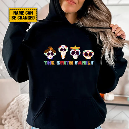 Teesdily | Personalized Halloween Skullcap Funny Pattern Tshirt, Family Holiday Sweatshirt Hoodie Mug, Happy Halloween Gifts