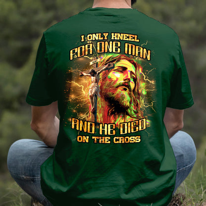 Teesdily | I Only Kneel For One Man And He Died On The Cross Shirt, Jesus Christ Cross Sweatshirt, Faith Religious Hoodie Mug