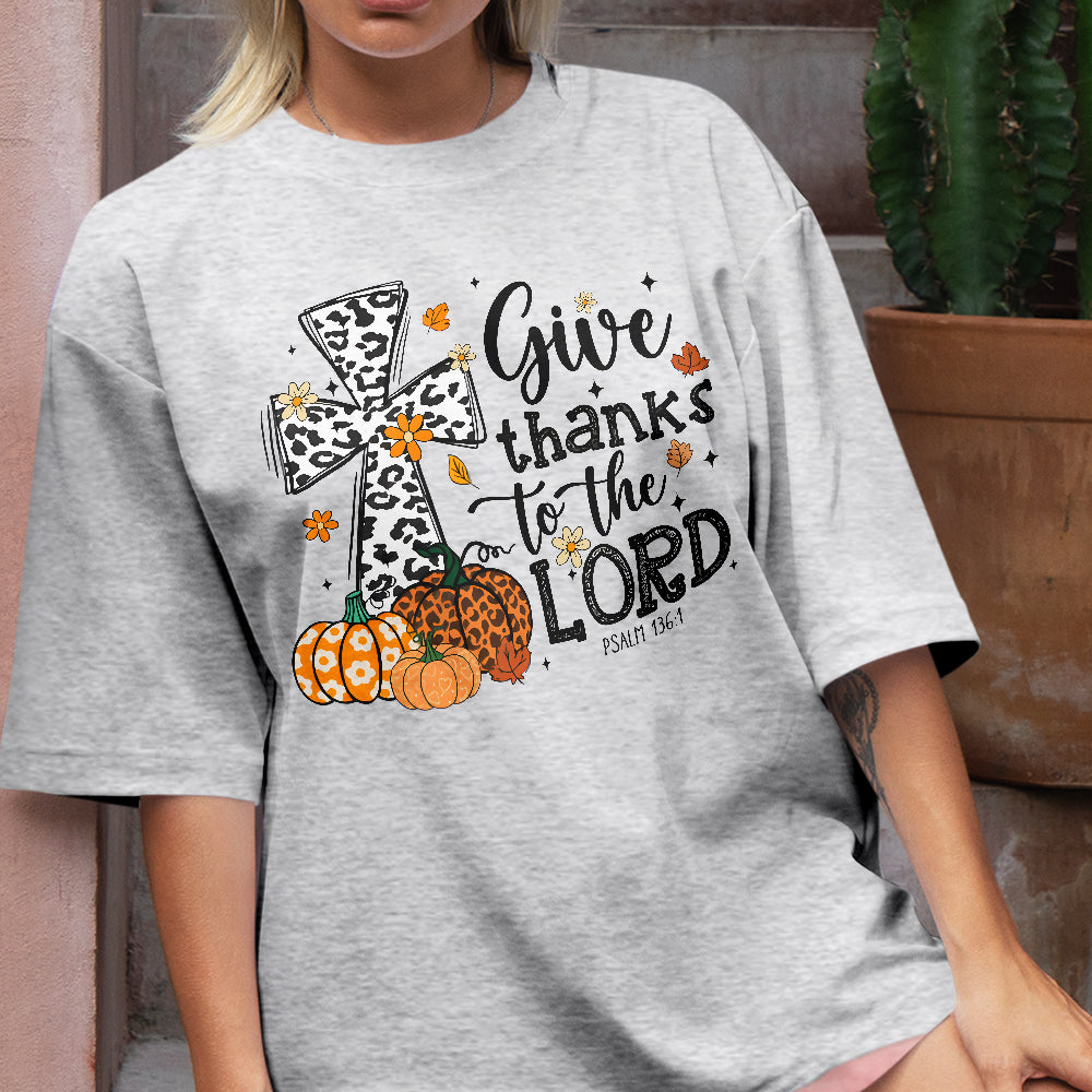 Teesdily | Jesus Thanksgiving Shirt, Give Thanks To The Lord Tee Sweatshirt Hoodie Mug, Jesus Lover Gift, Thanksgiving Gift