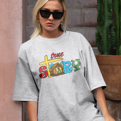 Teesdily | Jesus Nativity Scene T-shirt, True Story Tee Sweatshirt Hoodie Mug, Jesus Lovers Gift, Christmas Apparel Gift