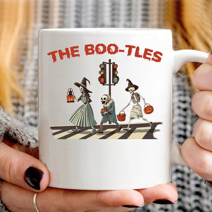 Teesdily | The Boo-tles Shirt, Halloween Witchy Sweatshirt, Halloween Boo-tles T-shirt, Witch Skeleton Mummy Pumpkin Hoodie Mug Gift