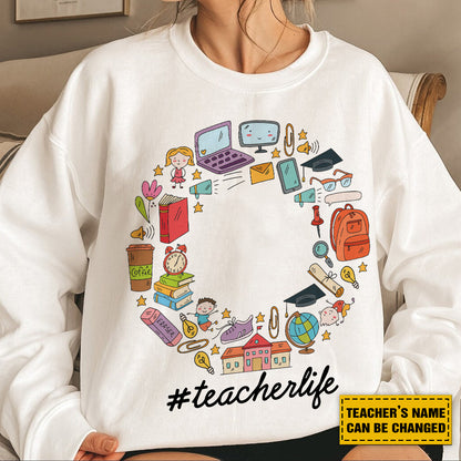 Teesdily | Custom Teacher Life Shirt, Teacher Motivational T-shirt, Back To School Sweatshirt Hoodie Mug, First Day Of School Tee, Gift For Teacher