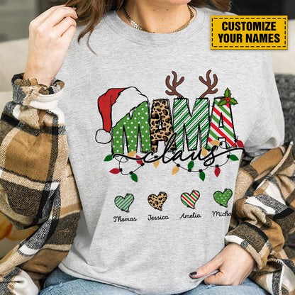 Teesdily | Customized Mama Claus Christmas Shirt, Mom Shirt Christmas Tee Sweatshirt Hoodie Mug, Family Xmas Gift, Mommy Gift