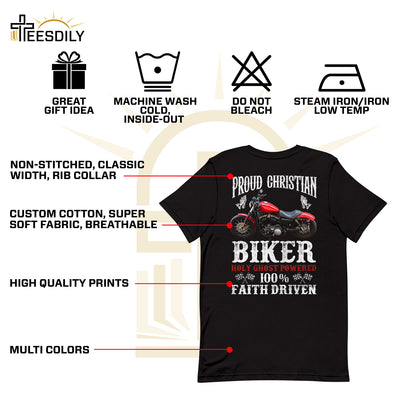 Teesdily | Christian Biker Customized Graphic Tees Men, Motorcycle Faith Driven Men's T-shirts Hoodie Sweatshirt Mug, Speed Lover Gifts, Biker Tops