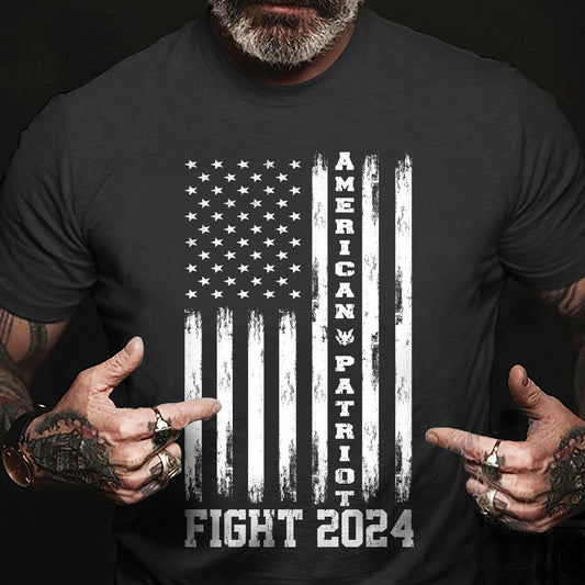 Teesdily | American Patriot Shirt, Fight 2024 Shirt, American Flag Patriotic T-shirt, Make America Godly Again Sweatshirt Hoodie Mug, Men Women Gift