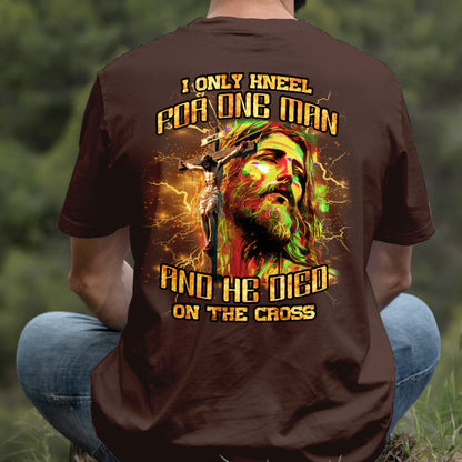 Teesdily | I Only Kneel For One Man And He Died On The Cross Shirt, Jesus Christ Cross Sweatshirt, Faith Religious Hoodie Mug