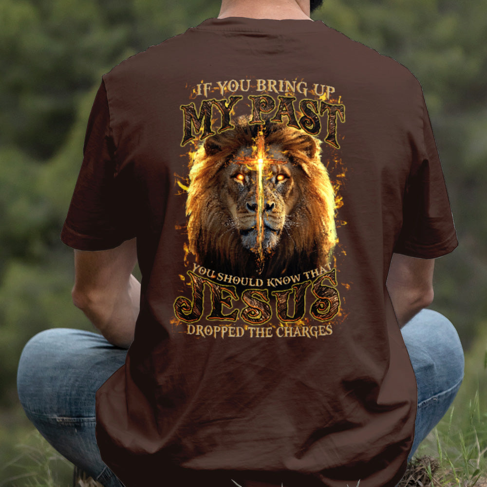 Teesdily | Jesus Christ Lion Cross Shirt, Jesus Dropped The Charges Lion Sweatshirt, Faith Religious Hoodie Mug, Jesus Lover Gift