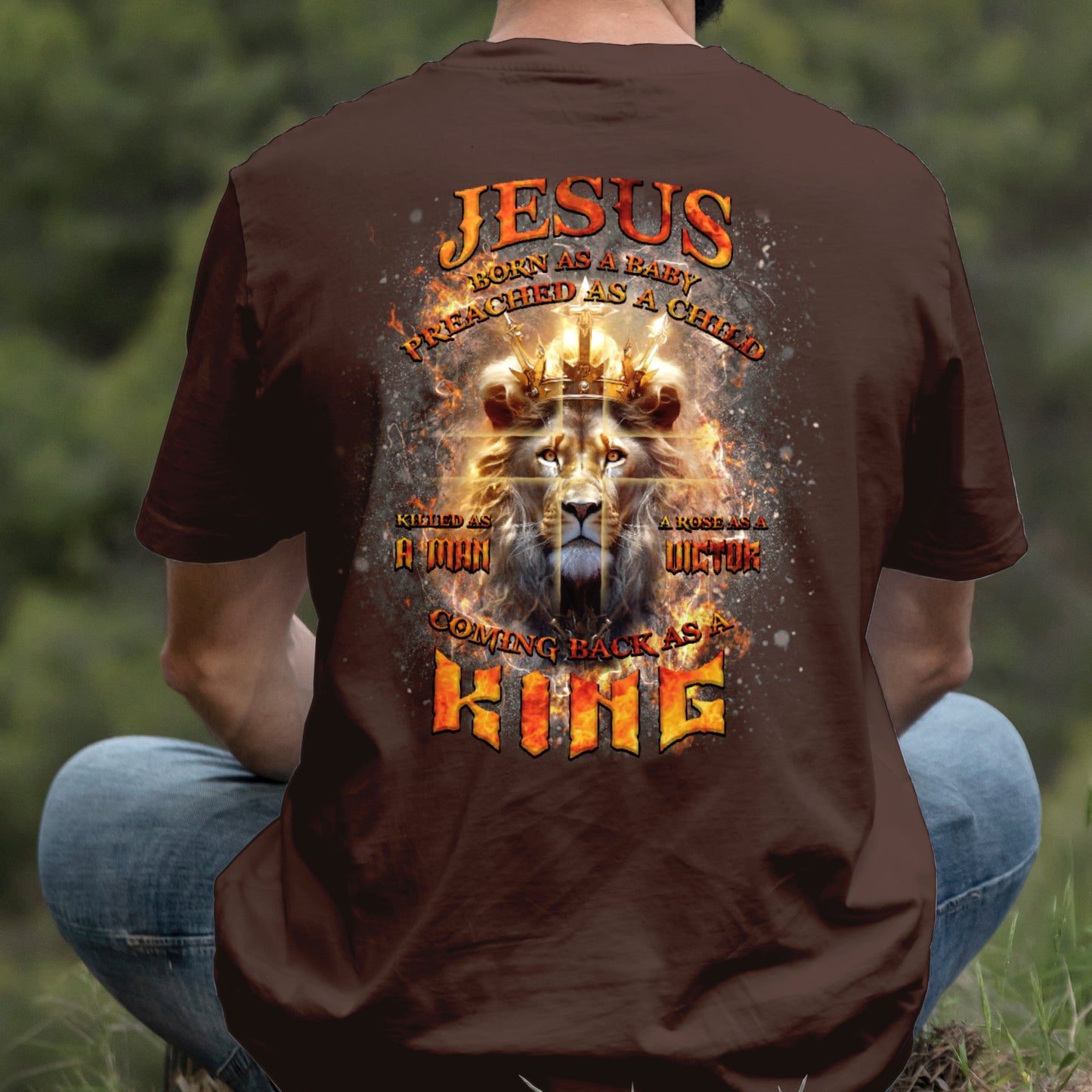 Teesdily | Jesus Coming Back As A King Lion Shirt, Christian Cross Lion Sweatshirt, Jesus King Hoodie Mug, Faith Religious Gift