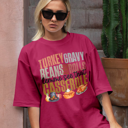 Teesdily | Thanksgiving Shirt, Turkey Gravy Beans And Rolls Tee Sweatshirt Hoodie Mug, Thanksgiving Gift, Turkey Fall Gift