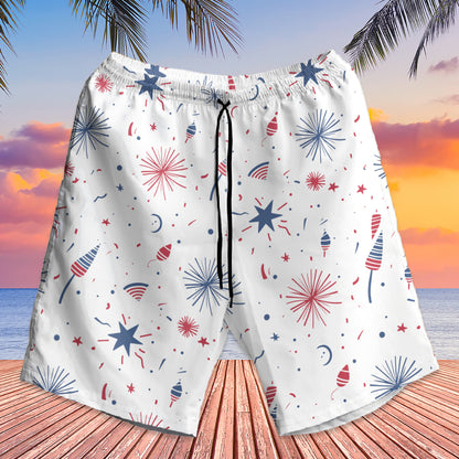 Teesdily | Custom Flamingo American Flag Hawaiian Shirt, Flamingo Beach Hawaii Set, Flamerica Patriotic Aloha Outfit, Independence 4th Of July Gifts